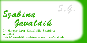 szabina gavaldik business card